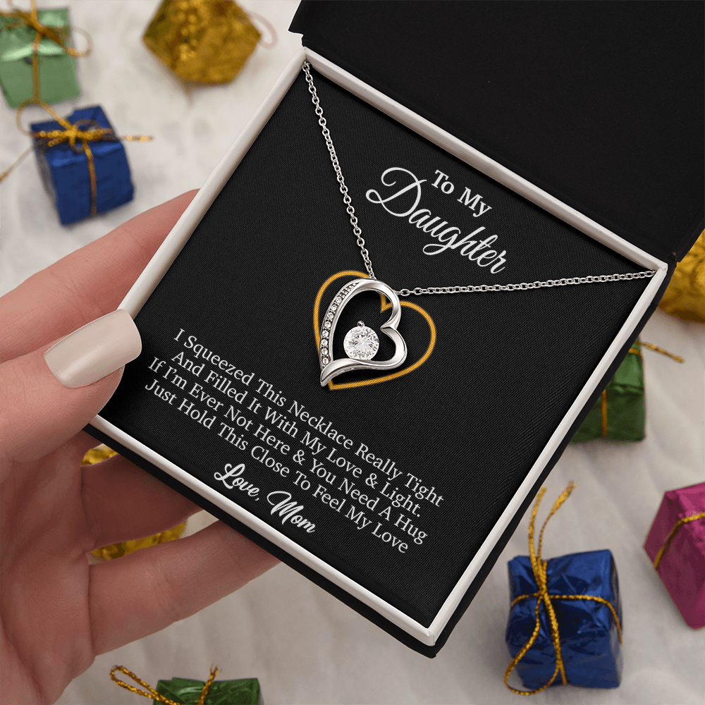 To My Daughter Necklace, Gift for Daughter from mom, Daughter mother Necklace 1_4_Black
