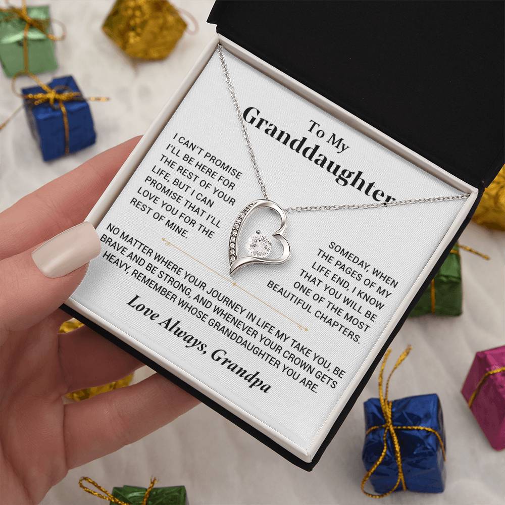 To My Granddaughter Necklace, Granddaughter Necklace Gift from Grandfather, Birthday Gift