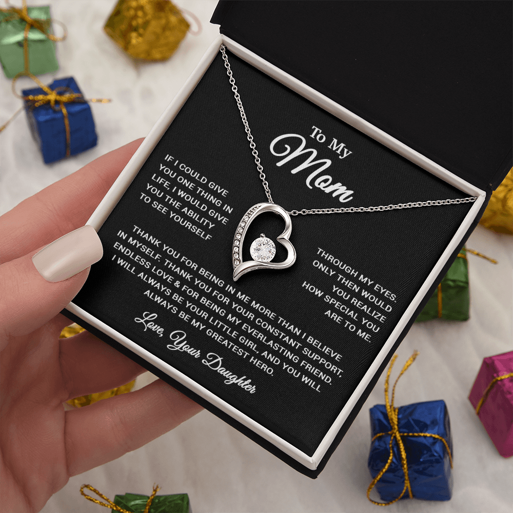 To My Mom Necklace, Sentimental Mother's Day Gift For Mom From Son 30_3_Black
