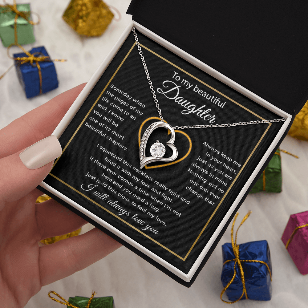 To My Daughter Necklace, Gift For Daughter From Dad, Daughter Father Necklace 28_11_Black