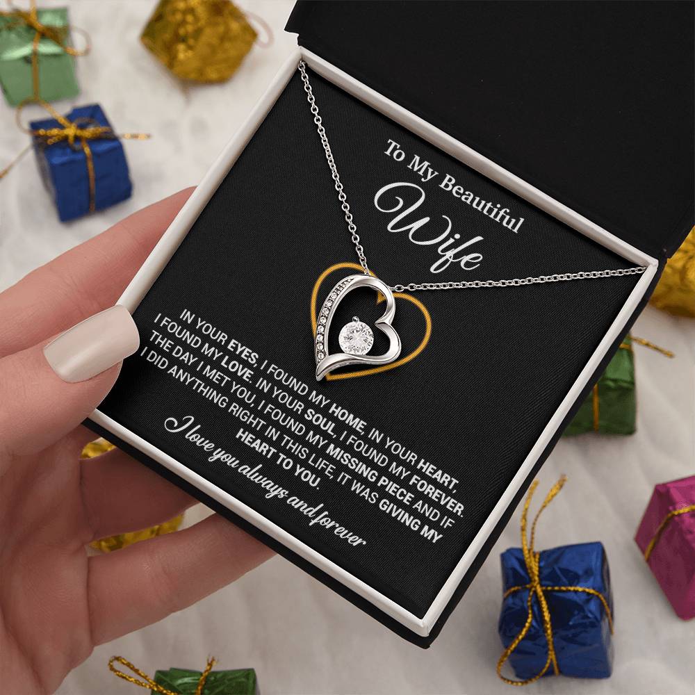 To My Wife Necklace, Gift For Wife, Anniversary Gift For Wife, Necklace For Wife 5_2_Black