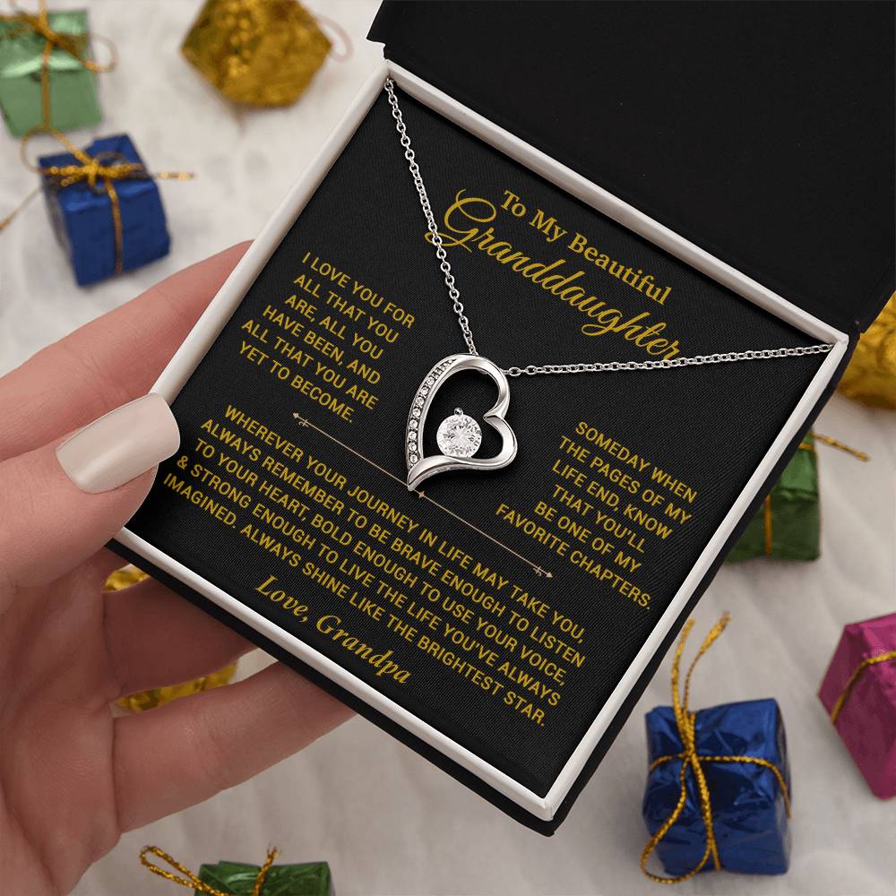 To My Granddaughter Necklace, Birthday Gift For Granddaughter, Birthday Gifts 12_6_Gold
