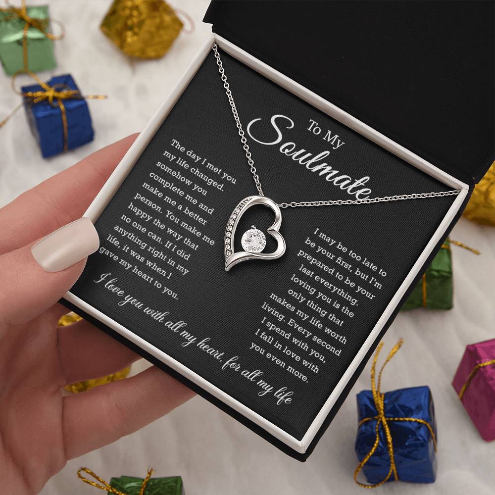 To My Soulmate Necklace, Gift For Wife, Girlfriend, Fiancee, Anniversary Gift, Birthday Gift