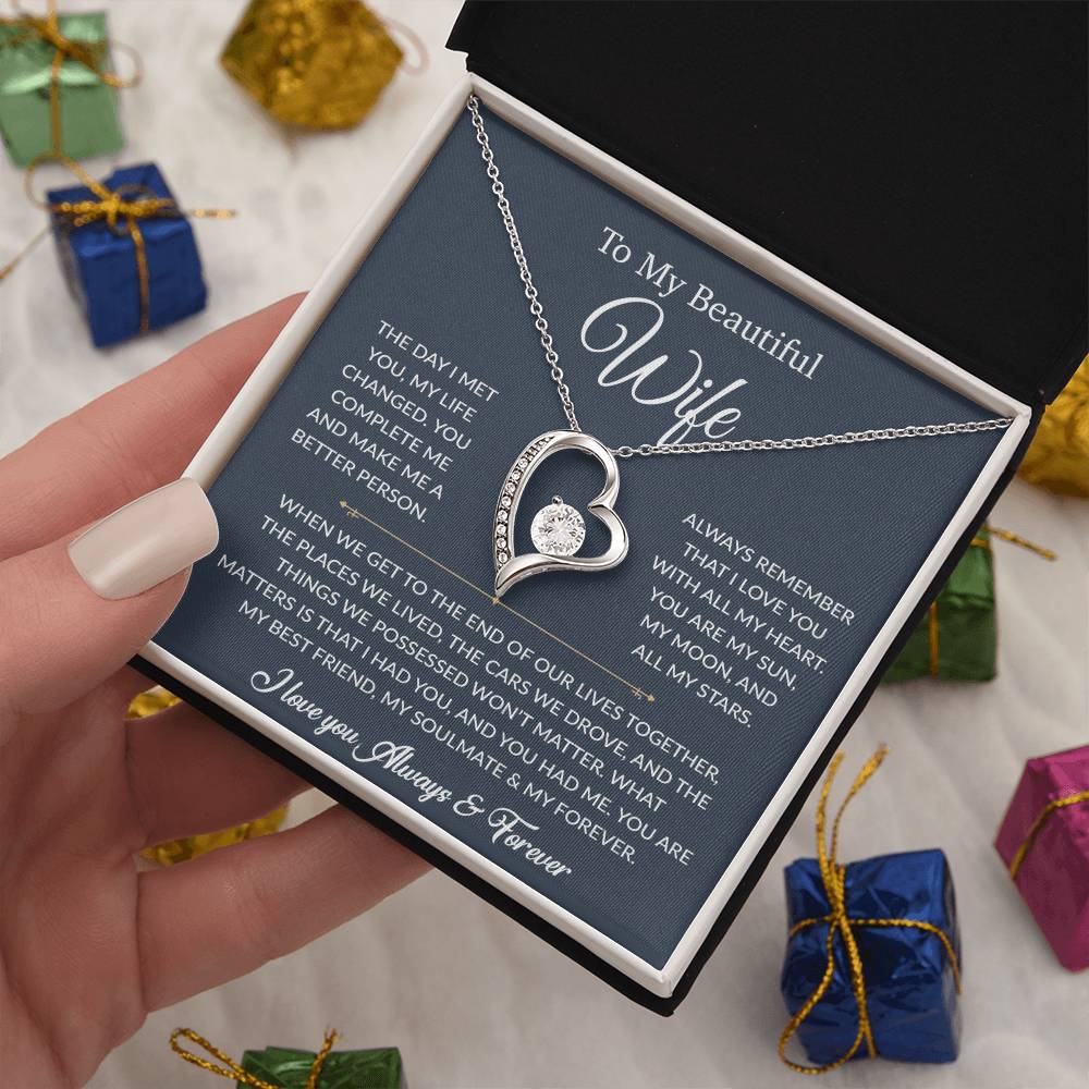 To My Wife Necklace, Gift For Wife, Anniversary Gift For Wife, Necklace For Wife 26_6_Blue