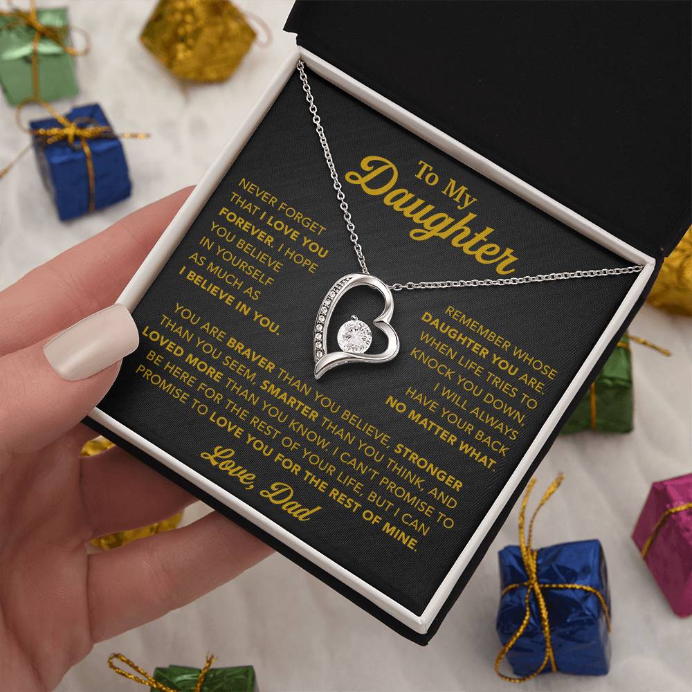 To My Daughter Necklace, Gift for Daughter from Dad, Father Daughter Necklace 25_2_Gold