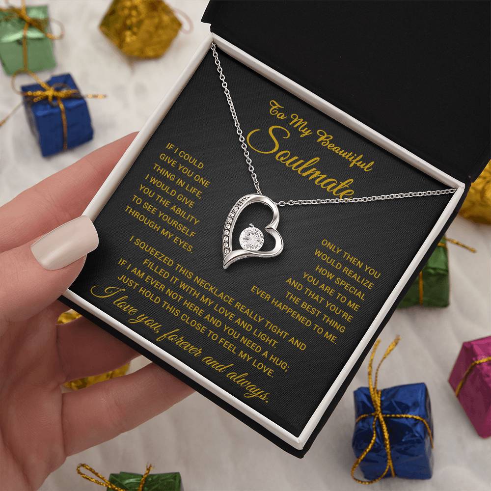 To My Soulmate Necklace, Gift For Soulmate, Anniversary Gift, Birthday Gift 30_4_Gold