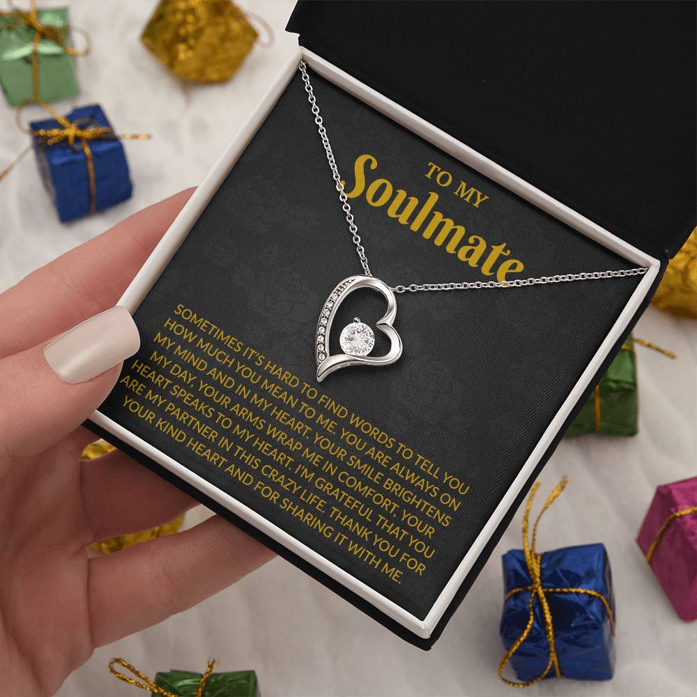 To My Soulmate Necklace, Anniversary Gift for Her, Gifts for Wife, Gifts for Girlfriend_Gold