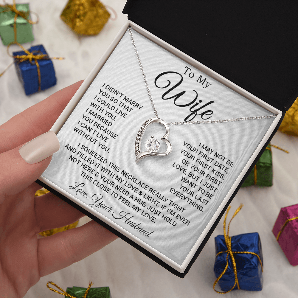 To My Wife Necklace, Gift For Wife, Anniversary Gift For Wife, Necklace For Wife 25_2_White