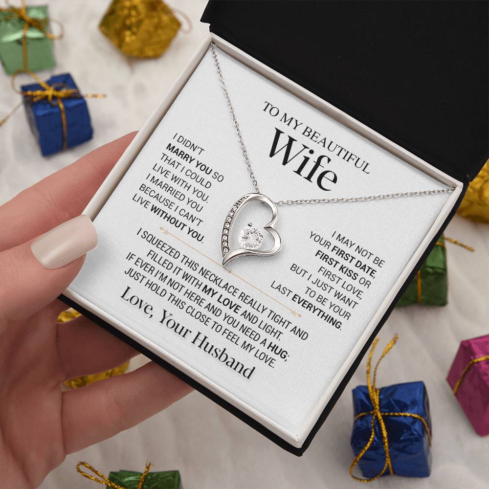 To My Wife Necklace, Christmas Gifts For Women, Anniversary Gift For Wife 23_11_White