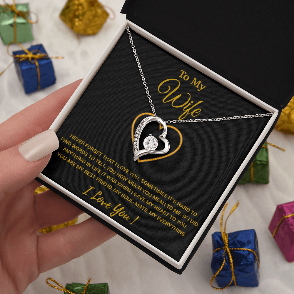 To My Wife Necklace, Christmas Gifts For Women, Anniversary Gift For Wife 2_1_Gold