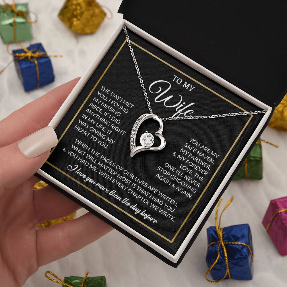 To My Wife Necklace, Gift For Wife, Anniversary Gift For Wife, Necklace For Wife 26_7_Black