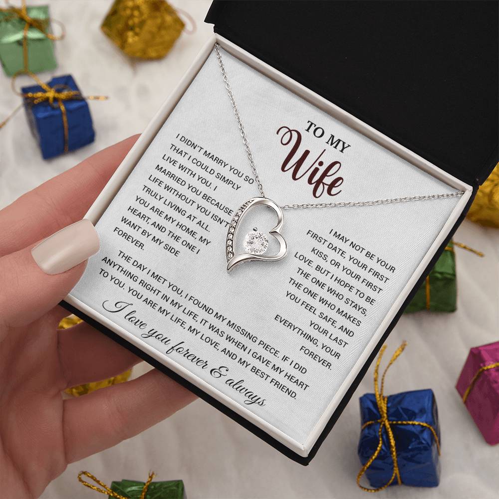 To My Wife Necklace, Gift For Wife, Anniversary Gift For Wife, Necklace For Wife 21_9_White