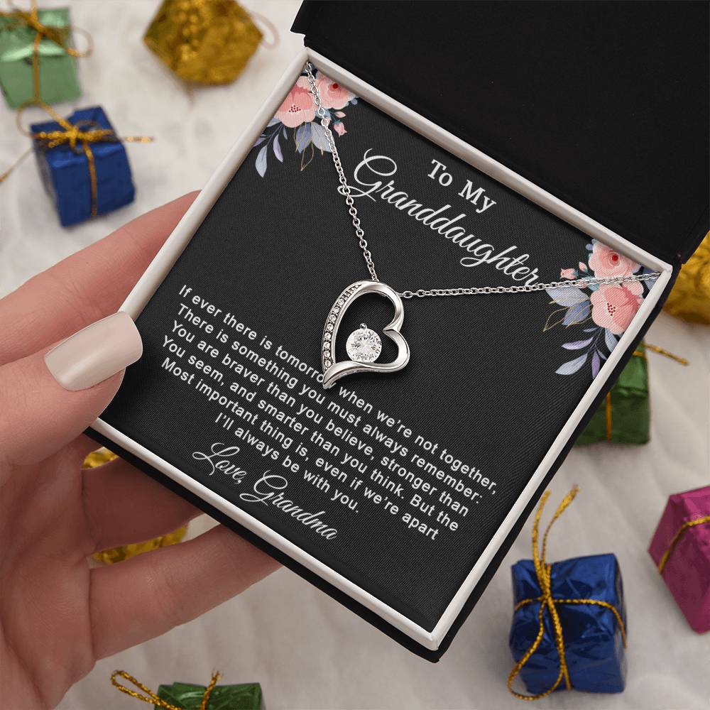 To My Granddaughter Necklace, Granddaughter Gifts From Grandma and Grandpa