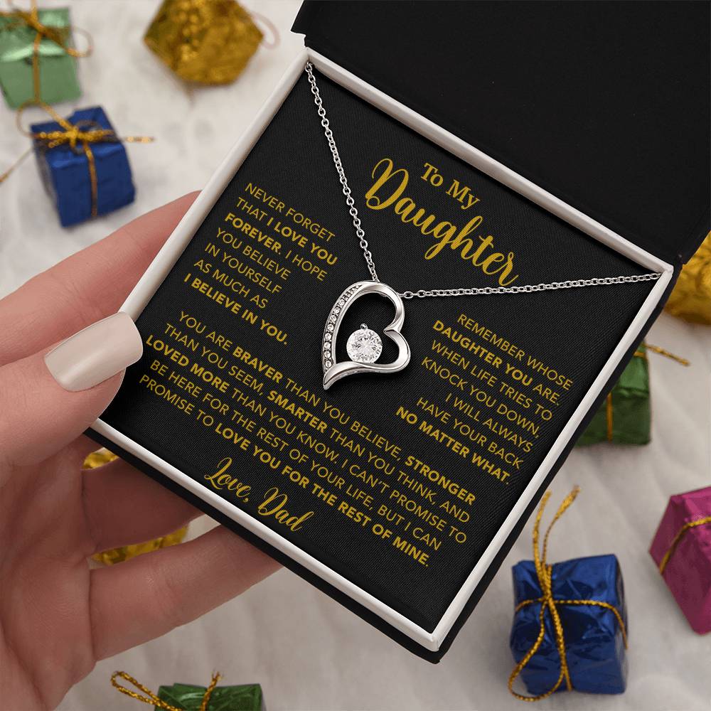 To My Daughter Necklace, Gift for Daughter from Dad, Father Daughter Necklace 7_4_Gold