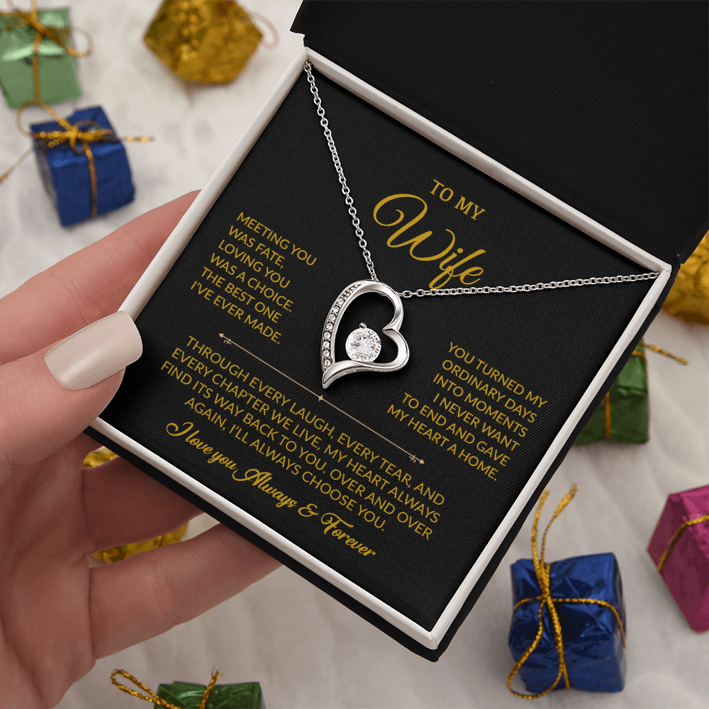 To My Wife Necklace, Gift For Wife, Anniversary Gift For Wife, Necklace For Wife 1_8_Gold