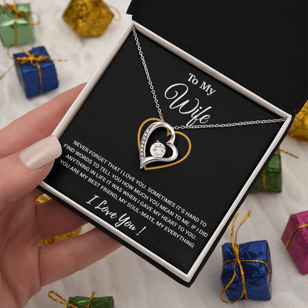 To My Wife Necklace, Christmas Gifts For Women, Anniversary Gift For Wife 2_1_Black