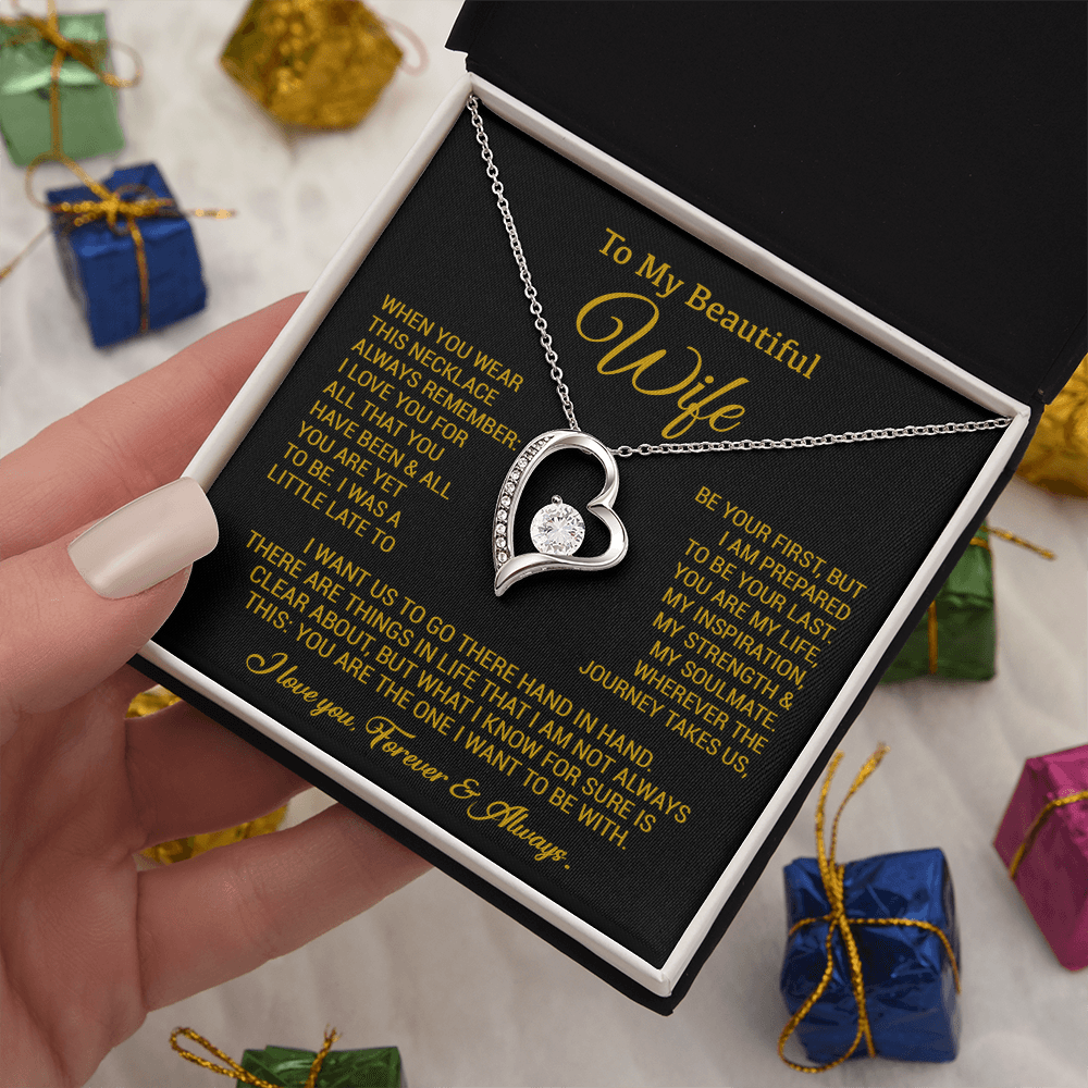 To My Wife Necklace, Gift For Wife, Anniversary Gift For Wife, Christmas Gift 4_10_Gold