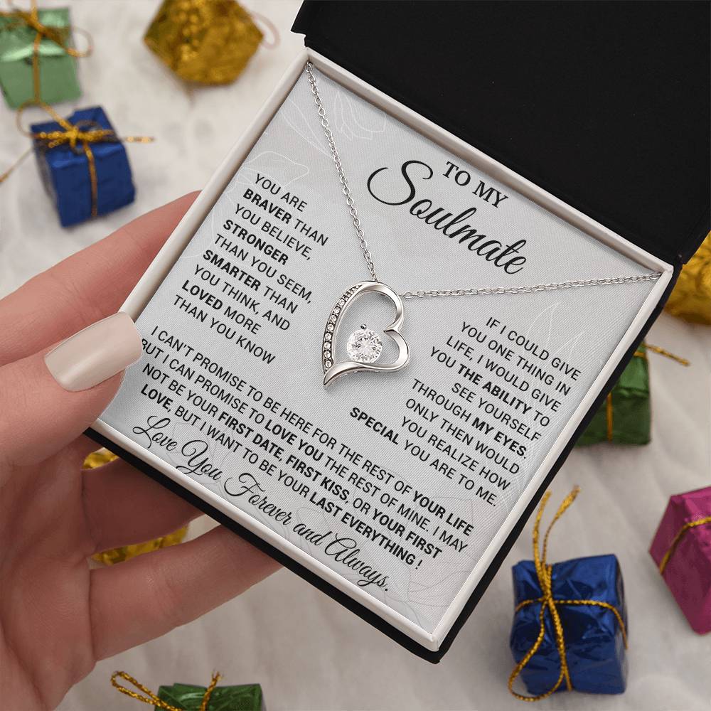To My Soulmate Necklace, Necklace Gift, Soulmate Gift, Soulmate Jewelry