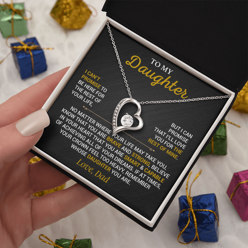 To My Daughter Necklace, Gift for Daughter from Dad,Daughter Father Necklace 7_10_Black