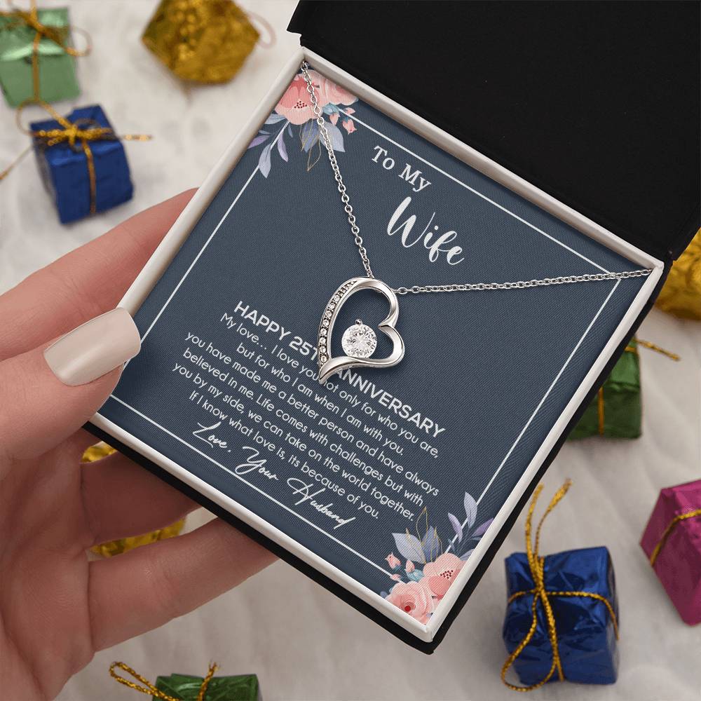 25th Anniversary Gift For Wife Necklace, 25 Year Anniversary, 25th Wedding Gift _Blue