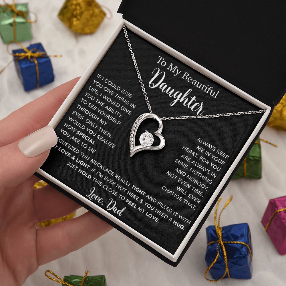 To My Daughter Necklace, Gift for Daughter from Dad, Father Daughter Necklace  4_5_Black