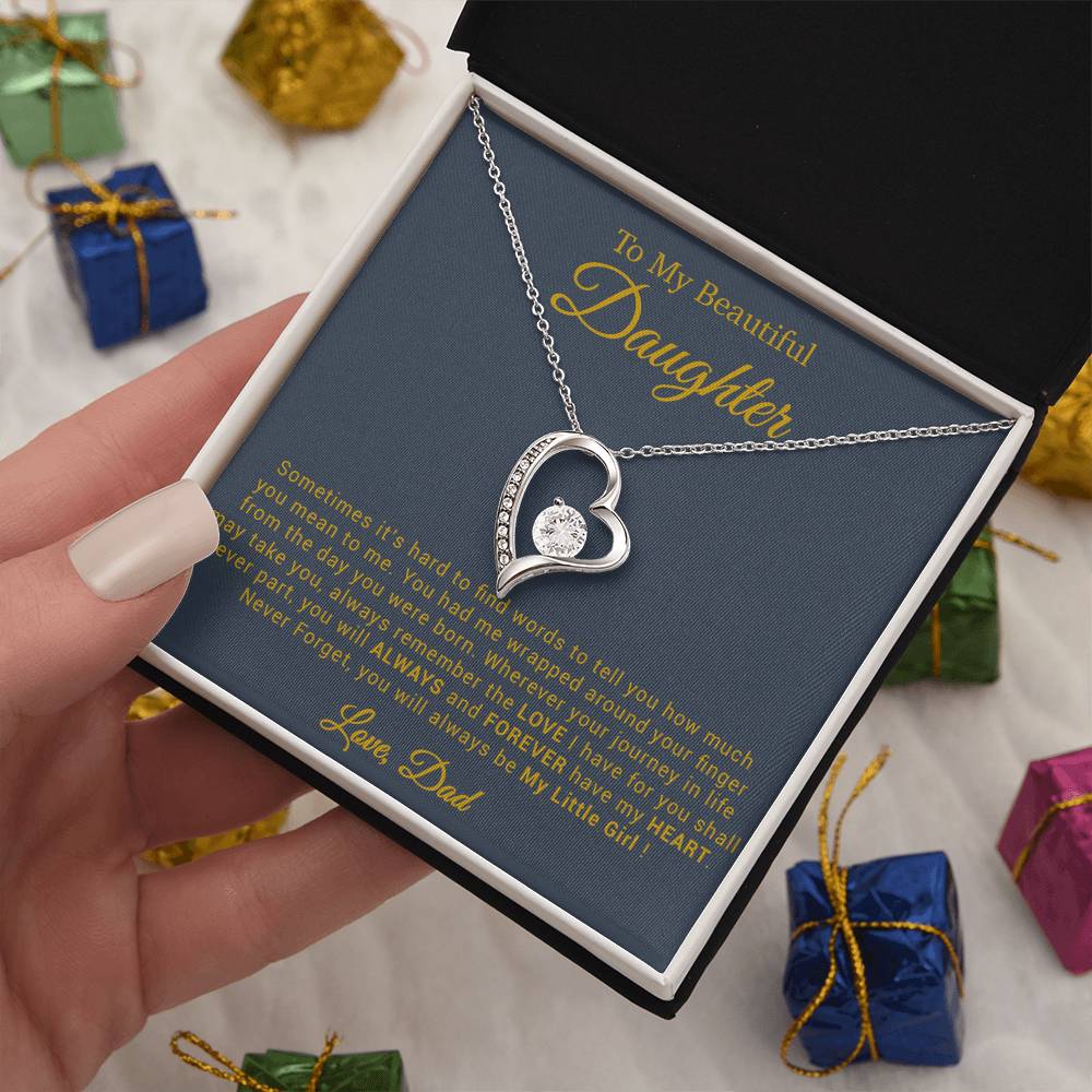 To My Daughter Necklace, Gift for Daughter from Dad, Father Daughter Necklace 20_4_Gold