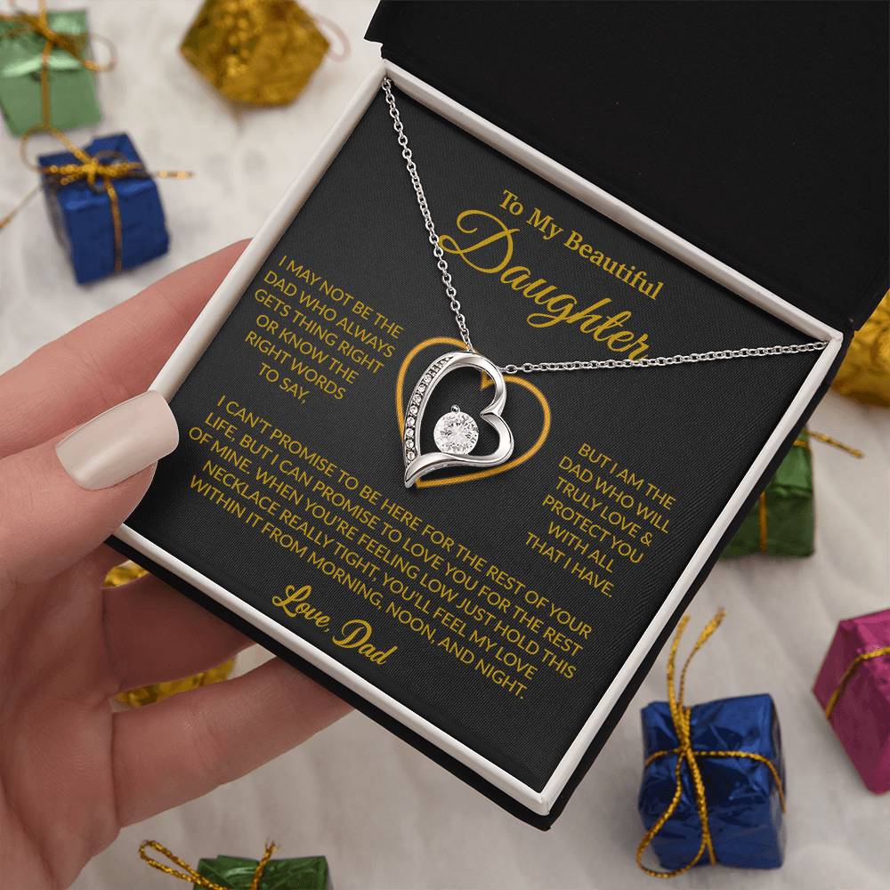 To My Daughter Necklace, Gift for Daughter from Dad, Father Daughter Necklace 16_6_Gold