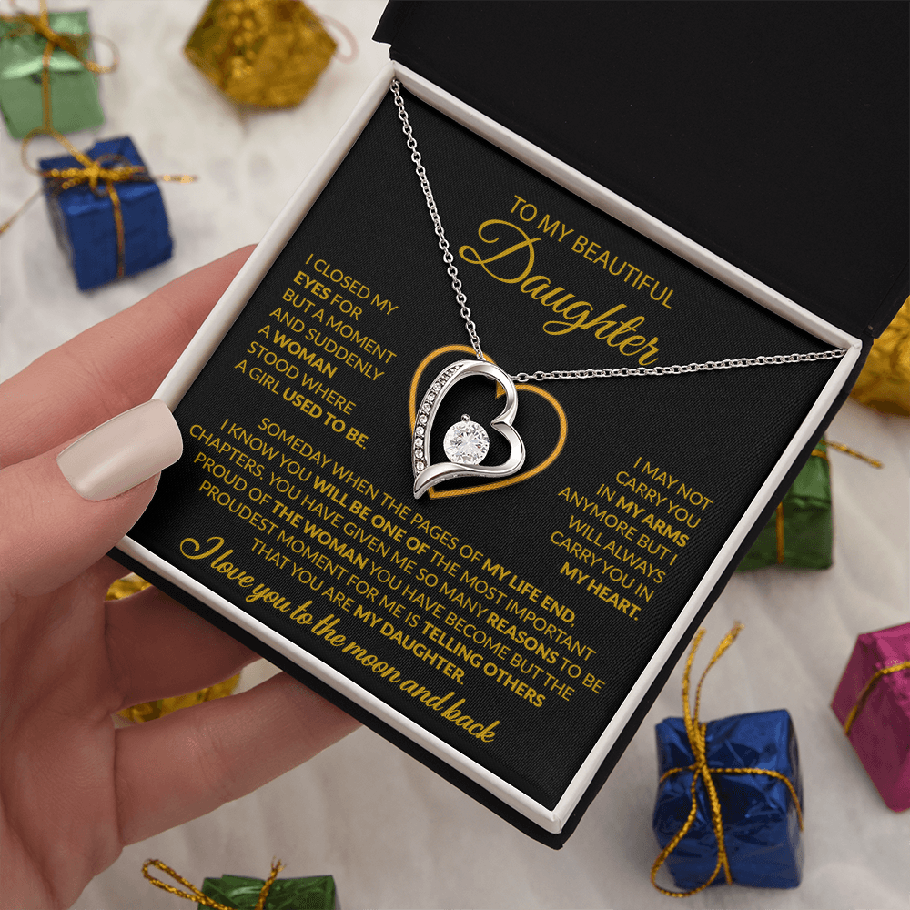 To My Daughter Necklace, Gift For Daughter From Dad, Daughter Father Necklace 9_12_Gold