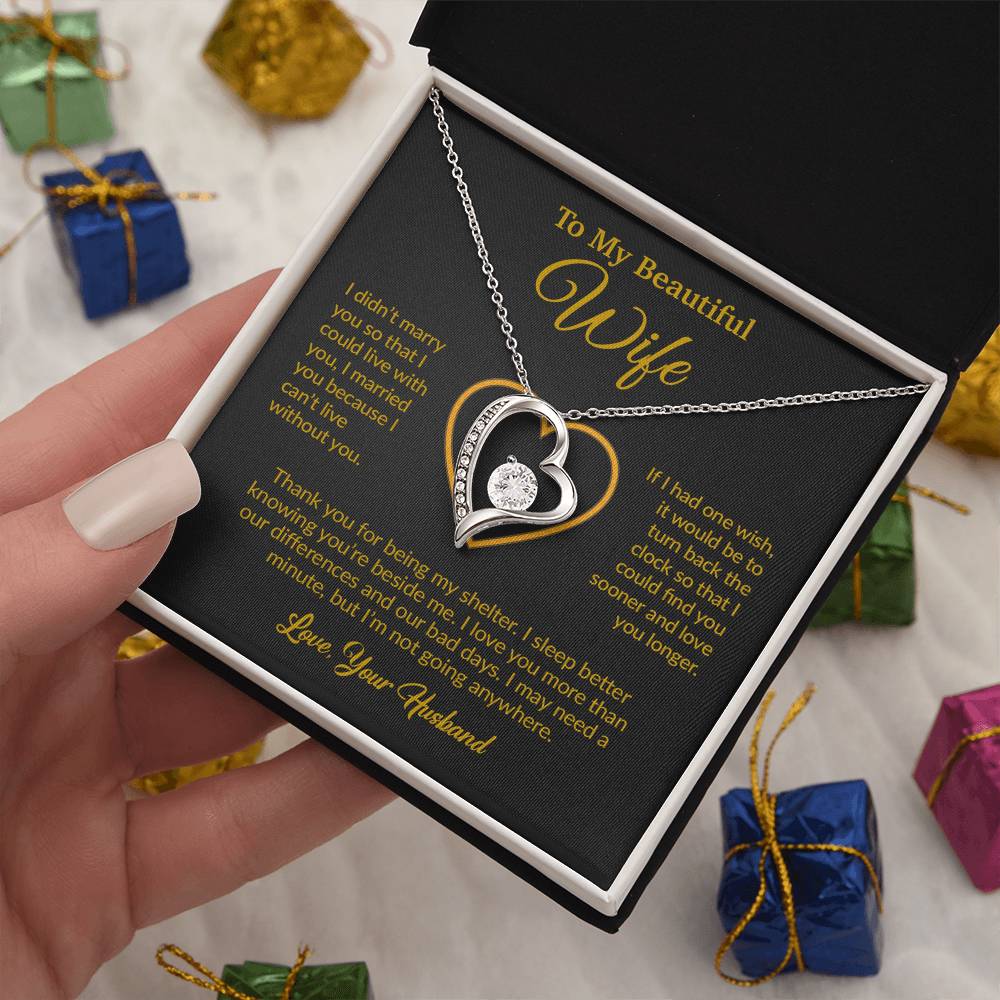 To My Wife Necklace, Gift For Wife, Anniversary Gift For Wife, Necklace For Wife 13_6_Gold
