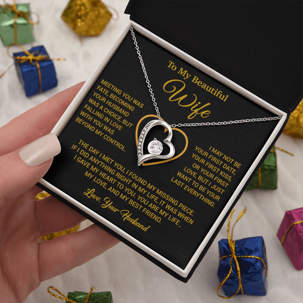 To My Wife Necklace, Gift For Wife, Anniversary Gift For Wife, Necklace For Wife 3_2_Gold