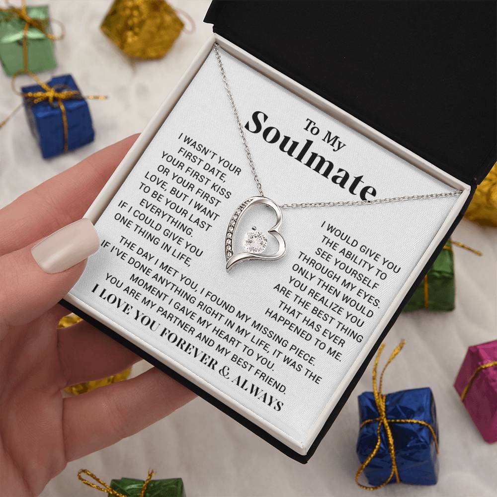 To My Soulmate Necklace, Gift for Wife Girlfriend Fiancée, Anniversary Necklace