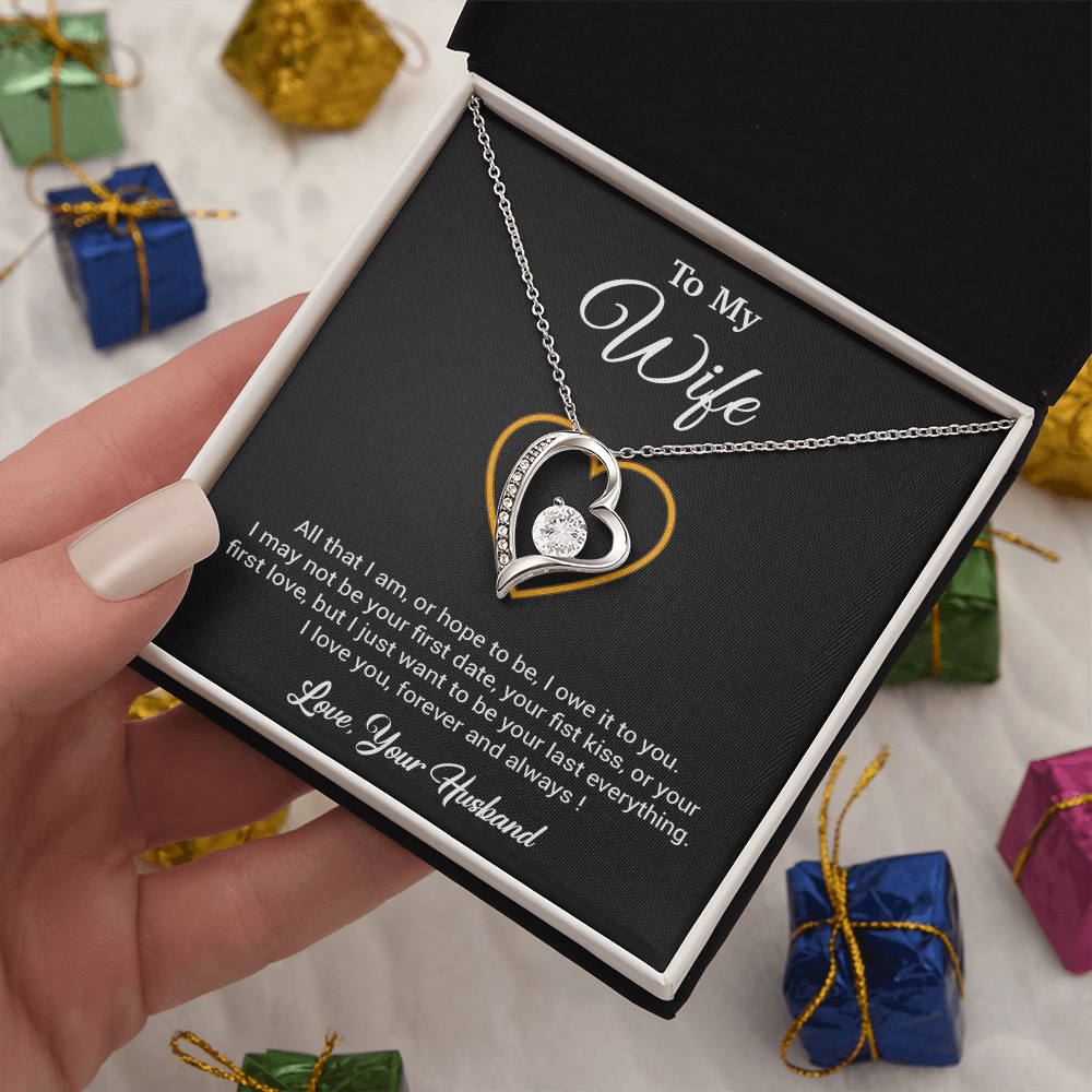 To My Wife Necklace, Gift For Wife, Anniversary Gift For Wife, Necklace For Wife 24_3_Black