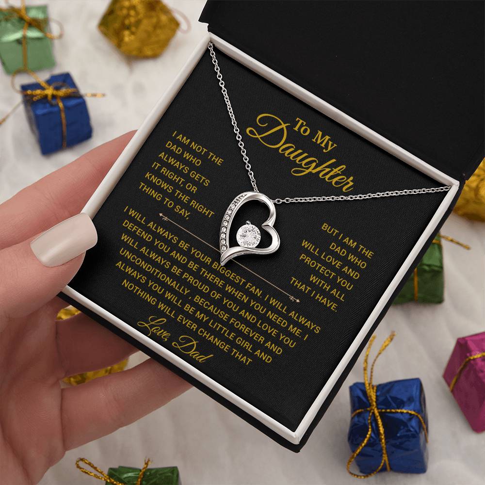 To My Daughter Necklace, Gift for Daughter from Dad, Father Daughter Necklace 23_11_Gold