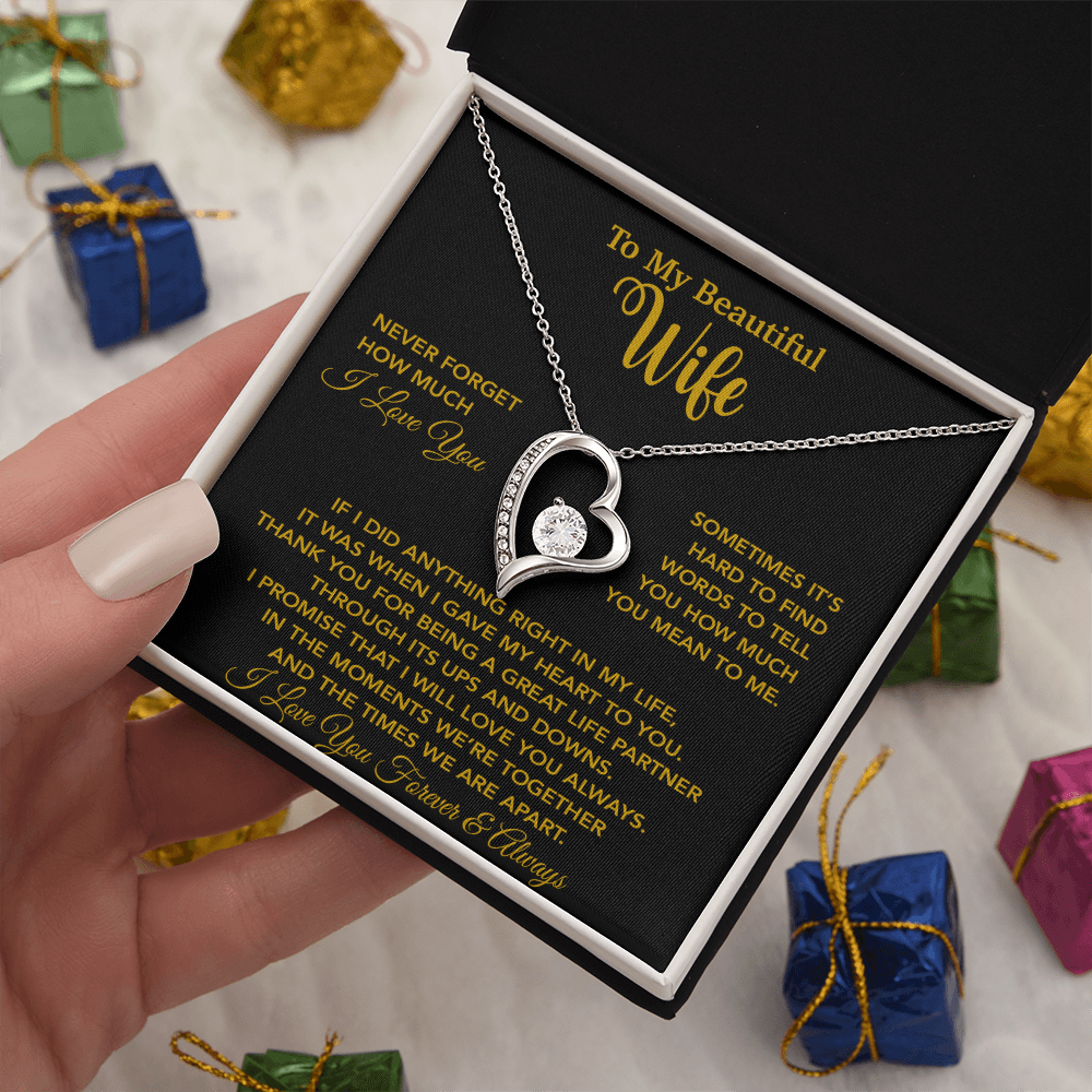 To My Wife Necklace, Christmas Gifts For Wife, Anniversary Cute Gift For Wife_Gold_25_9