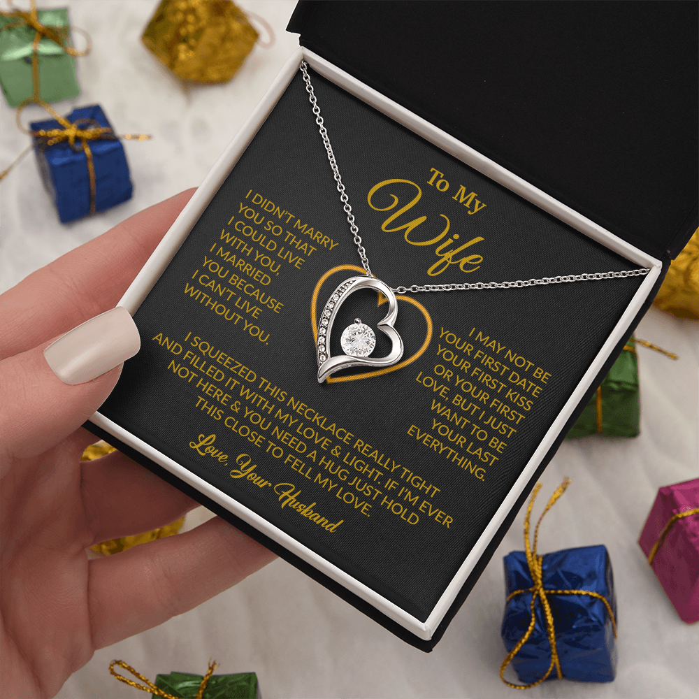 To My Wife Necklace, Wife Gift from Husband, Christmas Gift 5_12_Gold