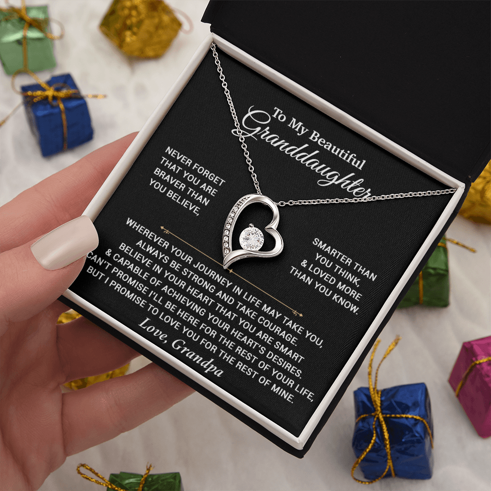 To My Granddaughter Necklace, Birthday Gift For Granddaughter, Birthday Gifts 9_6_Black