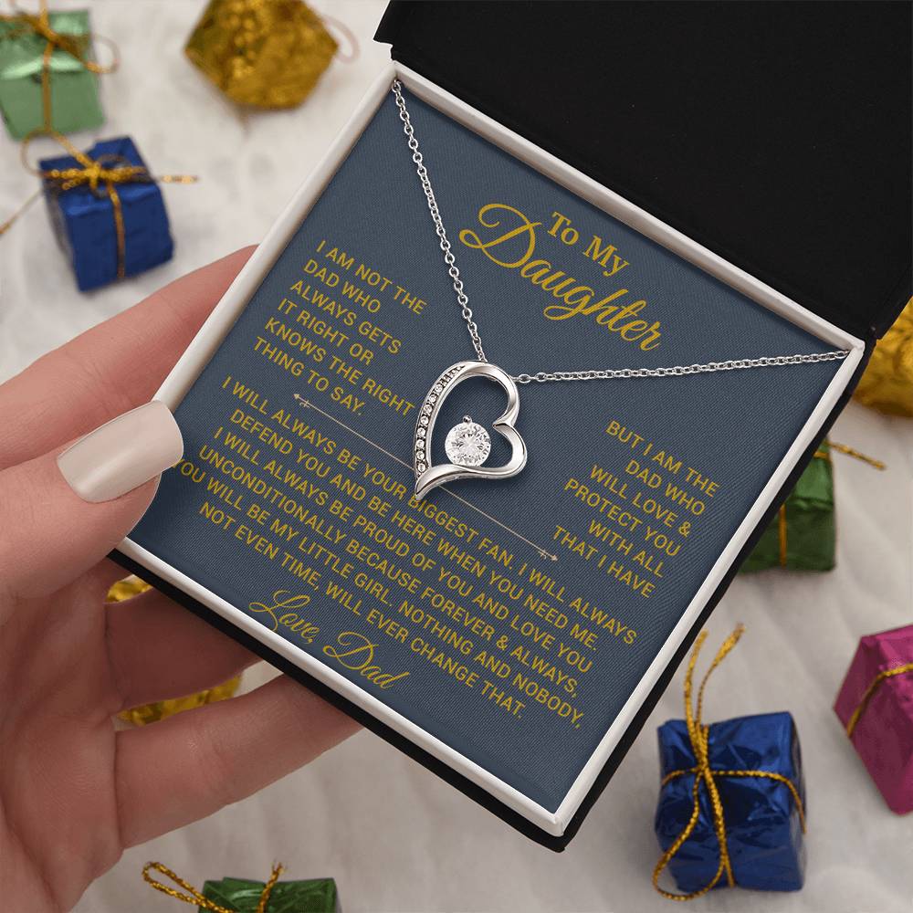 To My Daughter Necklace, Gift for Daughter from Dad, Father Daughter Necklace 6_10_Gold