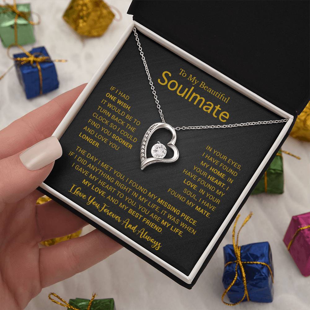 To My Soulmate Necklace, Gift For Soulmate, Anniversary Gift, Birthday Gift 4_5_Gold