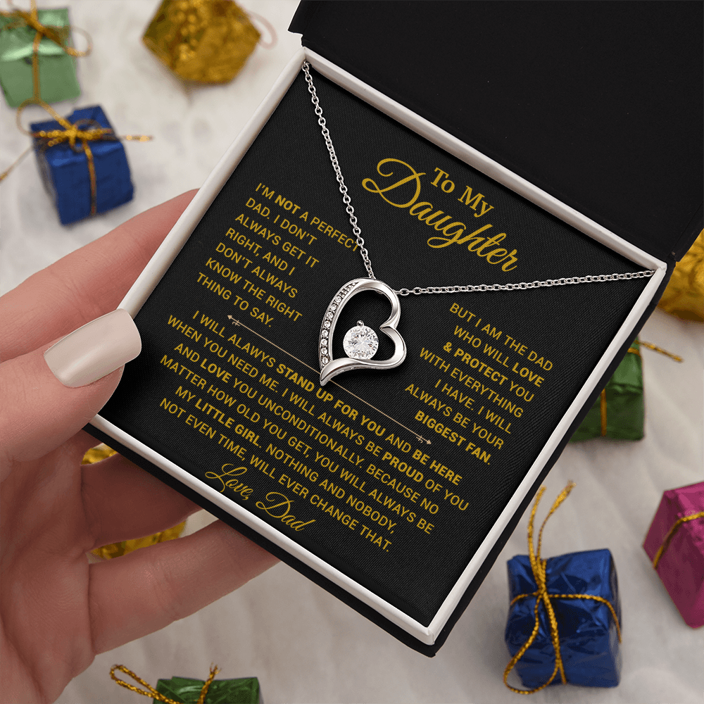 To My Daughter Necklace, Gift for Daughter from Dad, Father Daughter Necklace 28_11_Gold