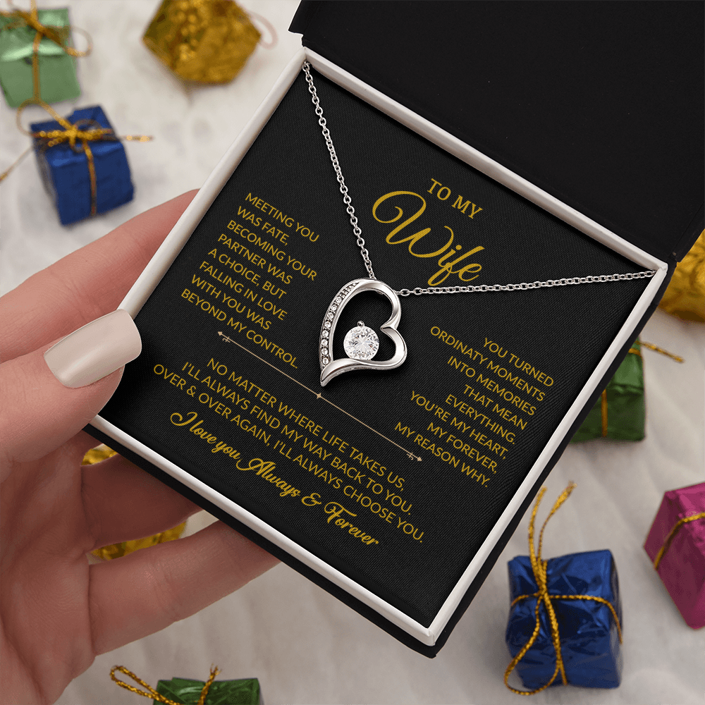 To My Wife Necklace, Gift For Wife, Anniversary Gift For Wife, Necklace For Wife 3_8_Gold