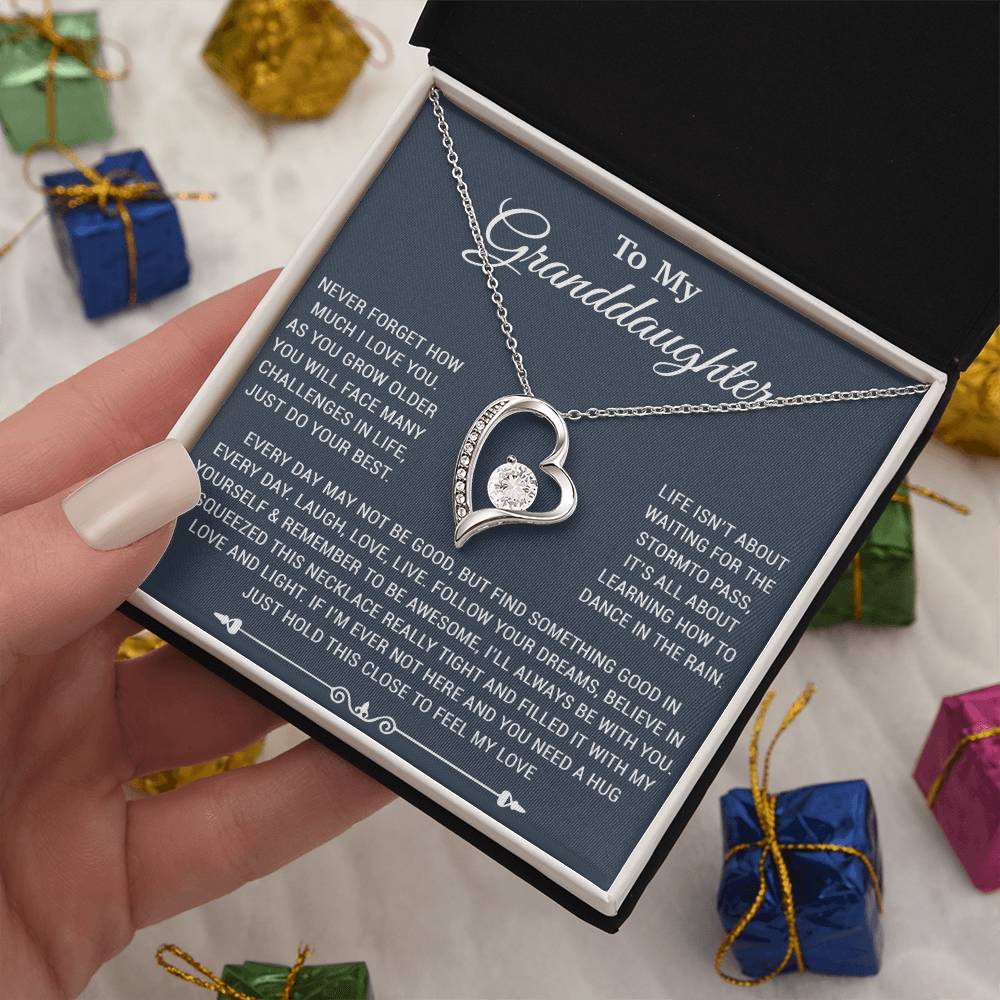 To My Granddaughter Necklace, Birthday Gift For Granddaughter, Birthday Gifts 26_10_Blue