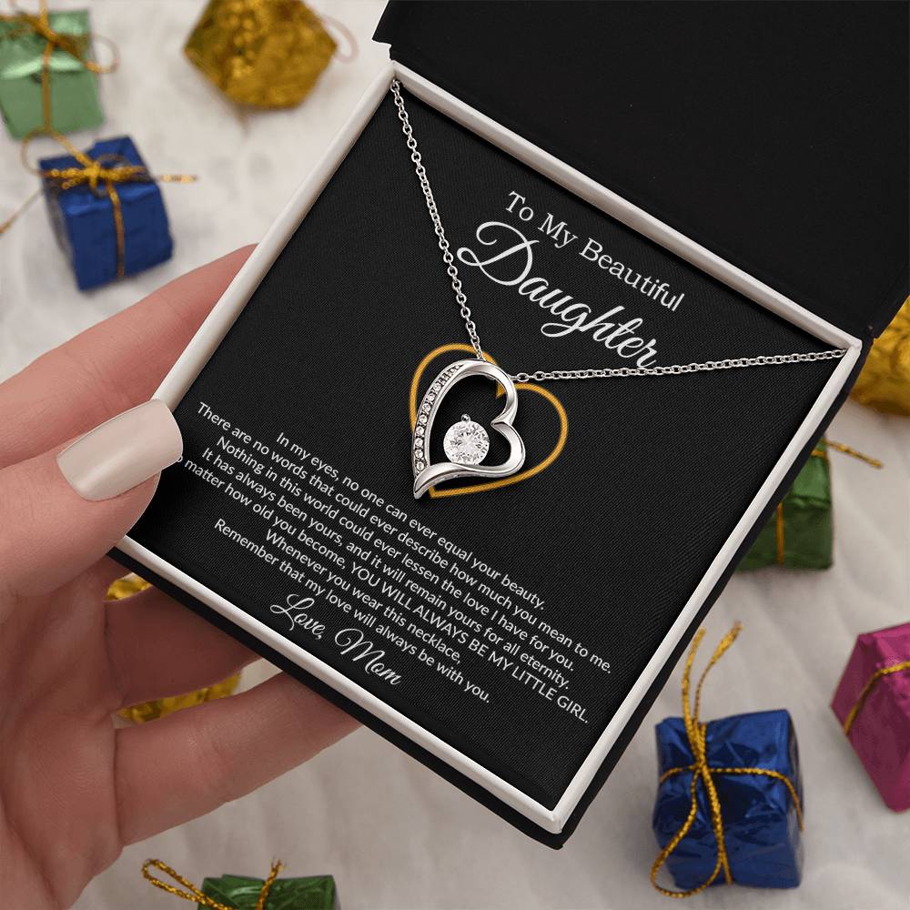 To My Daughter Necklace, Gift For Daughter From Mom, Daughter Mother Necklace 21_7_Black