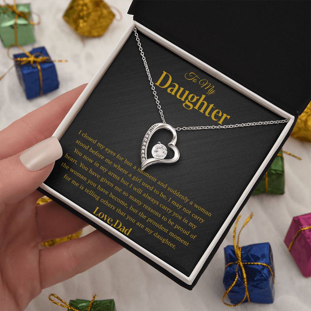 To My Daughter Necklace, Gift for Daughter from Dad, Father Daughter Necklace 28_4_Gold