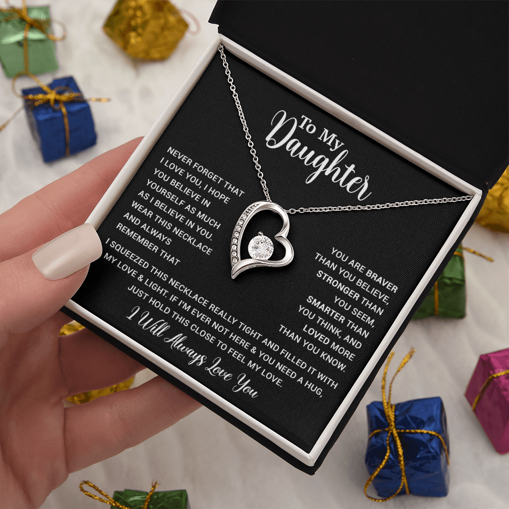 To My Daughter Necklace Gift for Daughter from Dad,Daughter Father Necklace 16_4_Black