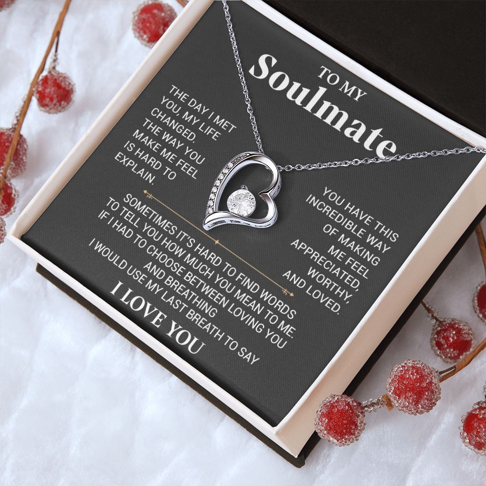 To My Soulmate Necklace, Anniversary Gift, Birthday Gift For Wife From Husband