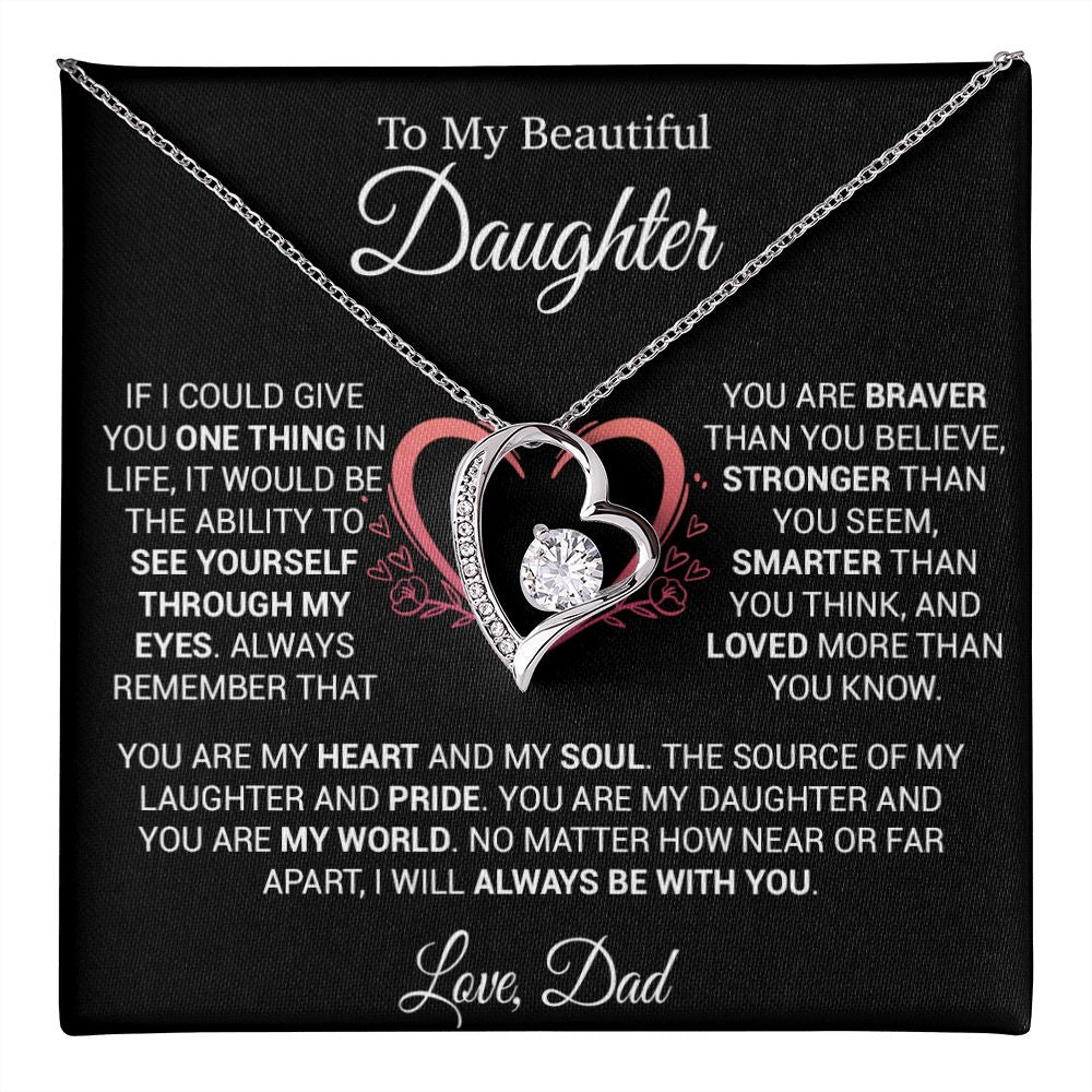 To My Daughter Necklace from Dad, Necklace for Daughter from Dad, Father Daughter Necklace