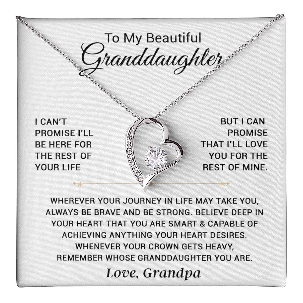 To My Granddaughter Necklace, Granddaughter Gift from Grandpa, Christmas Gift 5_11_White