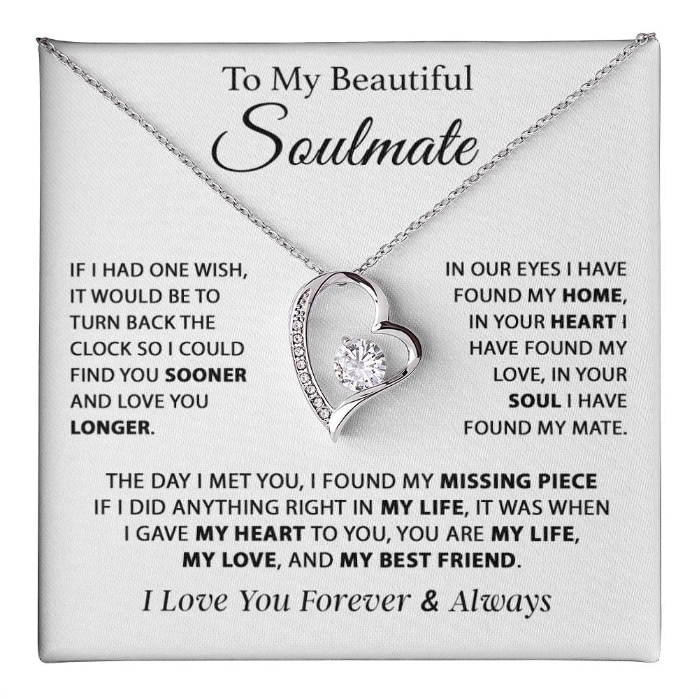 To My Soulmate Necklace, Gift For Girlfriend Wife, Birthday Gifts Christmas Gifts 11_11_White