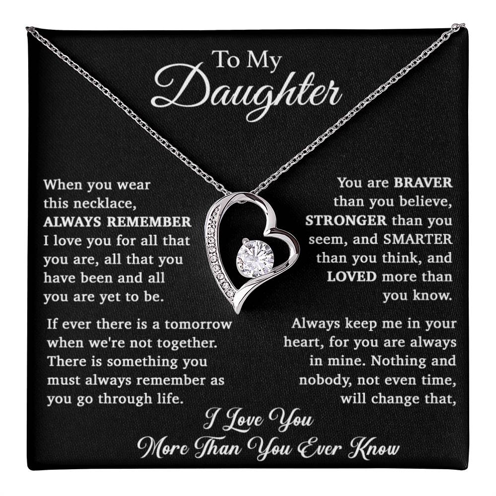 To My Daughter Necklace, Daughter Father Necklace, Daughter Gift From Dad, Mom 15_11_Black