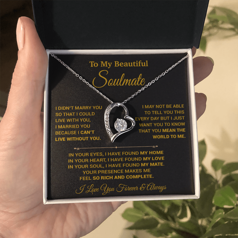 To My Soulmate Necklace, Gift For Wife, Soulmate Gift, Birthday Gift For Her